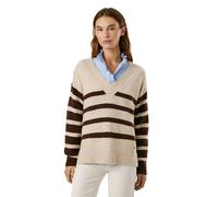 Pepe Jeans Cecil Stripe V Neck Sweater Beige XS Woman