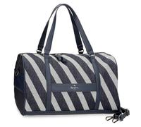 Pepe Jeans Celine Travel Bag Blue 40x25x20cm Polyester with Faux Leather Details 20L by Joumma Bags, Blue, Travel Bag