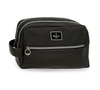 Pepe Jeans Christine Adaptable Toiletry Bag Black 26x16x12cm Polyester with Faux Leather Details by Joumma Bags, Black/White, One Size, Adaptable Toiletry Bag