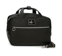 Pepe Jeans Christine Toiletry Bag Black 31x21x15cm Polyester with Faux Leather Details by Joumma Bags, Black/White, One Size, Toiletry Bag