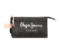 Pepe Jeans Cintia Triple Pencil Case Black 22x12x5cm Polyester by Joumma Bags