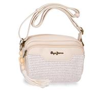 Pepe Jeans Clara Shoulder Bag Beige 21x15x6 cms Polyester y PU by Joumma Bags