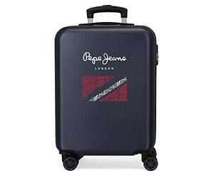 Pepe Jeans Clark Cabin Suitcase Blue 38 x 55 x 20 cm Hard ABS Side Combination Lock 35L 2.7 kg 4 Wheels Hand Luggage, Blue, One Size, Cabin Suitcase