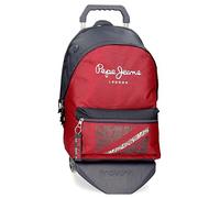 Pepe Jeans Clark Double Compartment Laptop Backpack with Trolley 15.6" Red 31x44x15 cms Polyester 23.87L