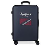 Pepe Jeans Clark Medium Blue 46 x 65 x 23 cm Hard ABS Combination Lock Side 56 L 3.2 kg 4 Wheels, Blue, One Size, Medium Suitcase