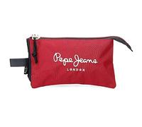 Pepe Jeans Clark Triple Red Pencil Case 22x12x5 cms Polyester
