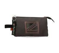 Pepe Jeans Cody Triple Pencil Case Black 22x12x5 cm Polyester