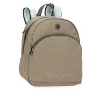 Pepe Jeans Corin Casual Backpack Green 21x27.5x10cm Polyester and PU 5.78L by Joumma Bags, Green, One Size, Casual Backpack