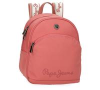 Pepe Jeans Corin Casual Backpack Pink 21x27.5x10cm Polyester and PU 5.78L by Joumma Bags, Pink, One Size, Casual Backpack