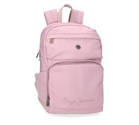 Pepe Jeans Corin Laptop Backpack 13.3" Pink 25x37x10cm Polyester and PU 9.25L by Joumma Bags, Pink, One Size, Laptop Backpack