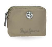 Pepe Jeans Corin, Purses, Toiletry Bag, Purse, Made of Polyester and Faux Leather Details, Various Slots, with Zip. de Joumma Bags, Green, Standard Size, Round Wallet