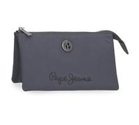 Pepe Jeans Corin Three Compartment Purse Grey 17.5x9.5x2cm Polyester and PU 0,33L by Joumma Bags, Grey, One Size, Three Compartment Purse
