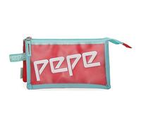 Pepe Jeans Cristal Triple Pencil Case Multicoloured 22x12x5 cm Polyester and PVC