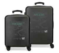 Pepe Jeans Davis Suitcase Set, One Size, Black, Standard Size, Suitcase Set