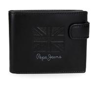 Pepe Jeans Denver Horizontal Wallet with Click Closure Blue 11x8.5x1cm Leather by Joumma Bags
