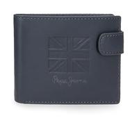 Pepe Jeans Denver Horizontal Wallet with Click Closure Blue 11x8.5x1cm Leather by Joumma Bags