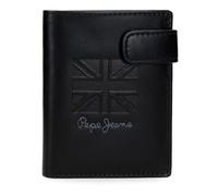 Pepe Jeans Denver Vertical Wallet with Click Closure Blue 8.5x10.5x1 cm Leather by Joumma Bags