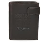 Pepe Jeans Denver Vertical Wallet with Click Closure Blue 8.5x10.5x1cm Leather by Joumma Bags