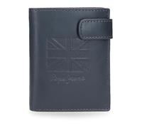Pepe Jeans Denver Vertical Wallet with Click Closure Blue 8.5x10.5x1cm Leather by Joumma Bags