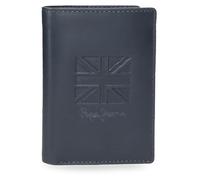 Pepe Jeans Denver Vertical Wallet with Purse Blue 8.5x11.5x1 cm Leather by Joumma Bags