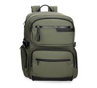 Pepe Jeans Dorking Adaptable Laptop Backpack 15.6 Inches Green 28x40x16cm Polyester with Faux Leather Details 17.92L by Joumma Bags