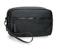 Pepe Jeans Dorking Handbag Black 24.5x15x6cm Polyester with Faux Leather Details by Joumma Bags