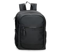 Pepe Jeans Dorking Laptop Backpack Double Compartment Adaptable 15.6 Inches Black 25 x 37 x 12 cm Polyester with Faux Leather Details 11.1L by Joumma Bags