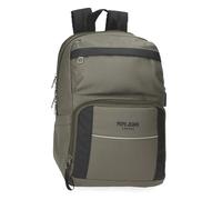 Pepe Jeans Dortmund Laptop Backpack 13.3" Green 25x37x10cm Polyester 9.25L by Joumma Bags, Green, Laptop Backpack