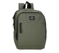 Pepe Jeans Dudley Adaptable Laptop Backpack Green 25x37x10 cm | Anti-theft Pocket, Trolley Adaptable, Polyester with Synthetic Leather details, 13.3-inch laptop, 9.3L