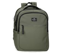 Pepe Jeans Dudley Adaptable Laptop Backpack Green 31x44x15 cm | Anti-theft Pocket, Trolley Adaptable, Polyester with Synthetic Leather details, 15.6-inch laptop, 20.5L