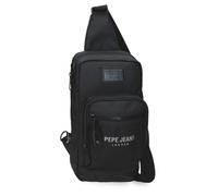 Pepe Jeans Durham Belt Bag Black 21x12.5x5cm Polyester with Faux Leather Details by Joumma Bags