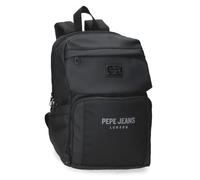 Pepe Jeans Durham Casual Backpack for Laptop 13.3" Inch Black 25x37x12cm Polyester 11.1L by Joumma Bags