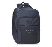 Pepe Jeans Durham Laptop Backpack 15.6" Inch Blue 30x42x14.5cm Faux Leather and Polyester by Joumma Bags