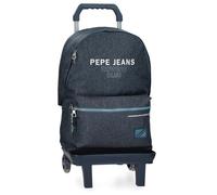 Pepe Jeans Edmon Casual Backpack Hiking Backpack Polyester Wide Ergonomic Padded Shoulder Straps Multiple Pockets and Compartments Pink By Joumma Bags, blue, Backpack 44 + Trolley