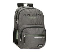 Pepe Jeans Edmon Laptop Backpack 15.6" Double Compartment Grey 33x46x15cm Polyester by Joumma Bags
