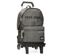Pepe Jeans Edmon Laptop Backpack 15.6" with Trolley Grey 31x44x17.5cm Polyester by Joumma Bags