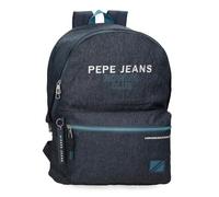 Pepe Jeans Edmon School Backpack Adaptable to Trolley Blue 31x44x17.5cm Polyester 23.87L by Joumma Bags, Blue, School Backpack Adaptable to Trolley