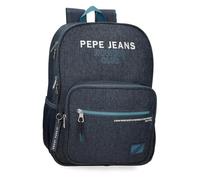 Pepe Jeans Edmon School Backpack Blue 30x40x12cm Polyester 15.6L by Joumma Bags, Blue, School Backpack