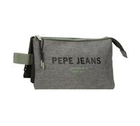 Pepe Jeans Edmon Triple Pencil Case Grey 22x12x5cm Polyester by Joumma Bags