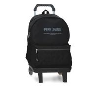 Pepe Jeans Edward School Backpack with Trolley Laptop 15.6 Inches Black 31x44x17,5 cm Polyester 23,87L by Joumma Bags