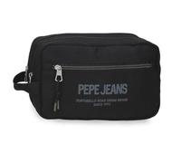 Pepe Jeans Edward Two-Compartment Adaptable Toiletry Bag Black 26x16x12 cm Polyester by Joumma Bags
