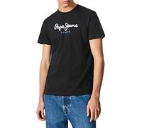 Pepe Jeans Eggo Men's T-Shirt Regular Fit Short Sleeve Black (Black), XS