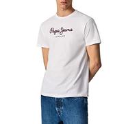 Pepe Jeans Eggo Men's T-Shirt Regular Fit Short Sleeve White (White), XS