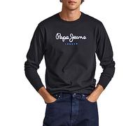 Pepe Jeans Eggo Men's T-Shirt Slim Fit Long Sleeve Black (Black), XL
