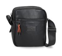 Pepe Jeans Egham Shoulder Bag Two Compartments Black 17 x 22 x 7.5 cm Polyester, Black/White, One Size, Two Compartment Shoulder Bag