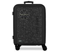 Pepe Jeans Eloise Medium Suitcase Black 48x68x27 cm Rigid ABS Combination Lock Integrated 72L 3.48kg 4 Double Wheels Hand Luggage by Joumma Bags