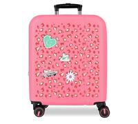 Pepe Jeans Evelyn Fuchsia Cabin Suitcase 40x55x20 cm Rigid ABS Combination Closure Integrated 37L 2.6kg 4 Double Wheels Hand Luggage