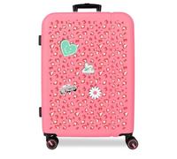 Pepe Jeans Evelyn Fuchsia Medium Suitcase 48x68x27 cm Rigid ABS Combination Closure Integrated 72L 3.48kg 4 Double Wheels Hand Luggage by Joumma Bags