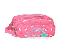 Pepe Jeans Evelyn Pencil Case Pink 22x10x11 cm Polyester by Joumma Bags
