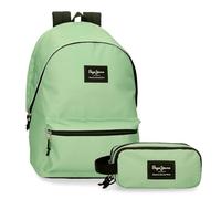 Pepe Jeans Girls Aris Colorful Luggage Messenger Bag, Green, standard size, Backpack + pencil case